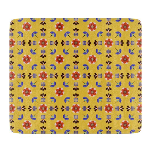 Planche À Découper Motif floral géométrique de style scandinave (Devant)