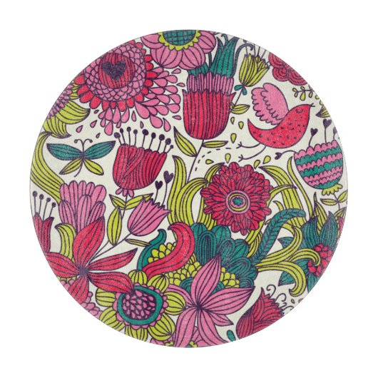 Planche À Découper Motif floral lumineux (Devant)