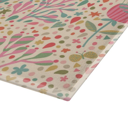 Planche À Découper Motif floral lumineux (Coin)