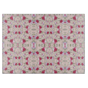 Planche À Découper Motif floral rose et burgundy élégant vintage