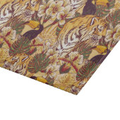 Planche À Découper Motif floral tropical avec le tigre (Coin)