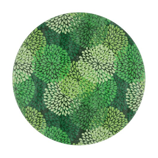 Planche À Découper Motif floral vert (Devant)