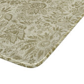 Planche À Découper Motif Floral Vert Sage Antique Damas (Coin)