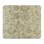 Planche À Découper Motif Floral Vert Sage Antique Damas (Devant)