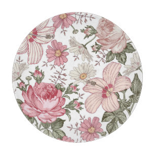 Planche À Découper Motif floral vintage avec roses