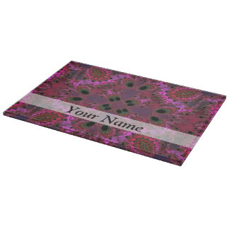 Planche À Découper Motif fractal numérique magenta