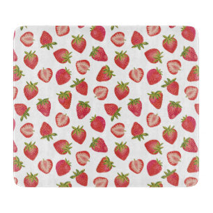Planche À Découper Motif fraise d'été rouge
