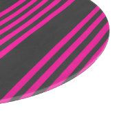 Planche À Découper Motif Fuchsia et charbon de bois cinq bandes (Coin)