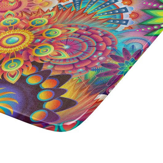 Planche À Découper Motif funky rétro Abstrait Bohème (Coin)