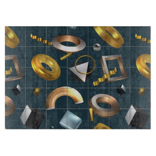 Planche À Découper motif géométrique 3D (Devant)