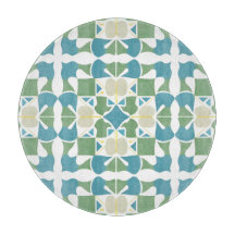 Motif géométrique abstrait en vert et bleu