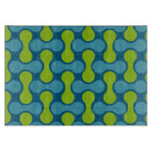 Planche À Découper Motif géométrique Abstrait rétro en bleu et vert (Devant)