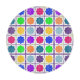 Planche À Découper Motif géométrique abstrait vif dans des couleurs v