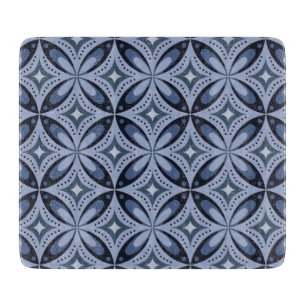 Planche À Découper Motif géométrique bleu de style rétro