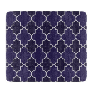 Planche À Découper Motif géométrique bleu Quatrefoil de la Marine