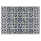 Planche À Découper Motif géométrique bleu vintage (Devant)