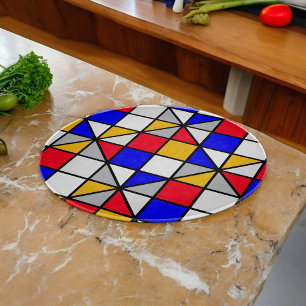 Planche À Découper Motif géométrique Carré multicolore