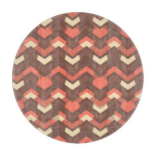 Planche À Découper Motif géométrique chevron rétro moderne du milieu 