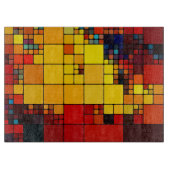 Planche À Découper Motif géométrique d'arc-en-ciel vibrant abstrait (Devant)