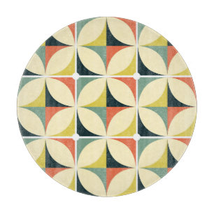 Planche À Découper Motif géométrique des années 70 rétro.