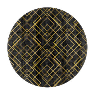 Planche À Découper Motif géométrique doré en losanges sans couture.