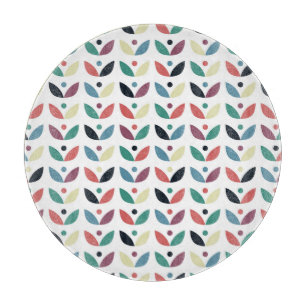 Planche À Découper Motif géométrique floral d'art populaire