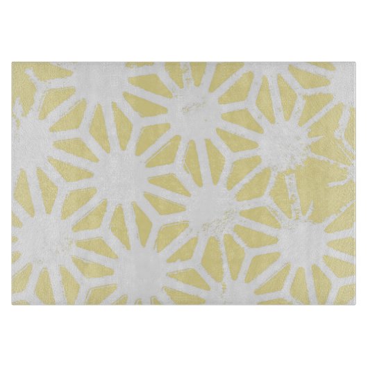 Planche À Découper Motif géométrique jaune citron (Devant)