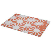 Planche À Découper Motif géométrique orange et blanc (Coin)