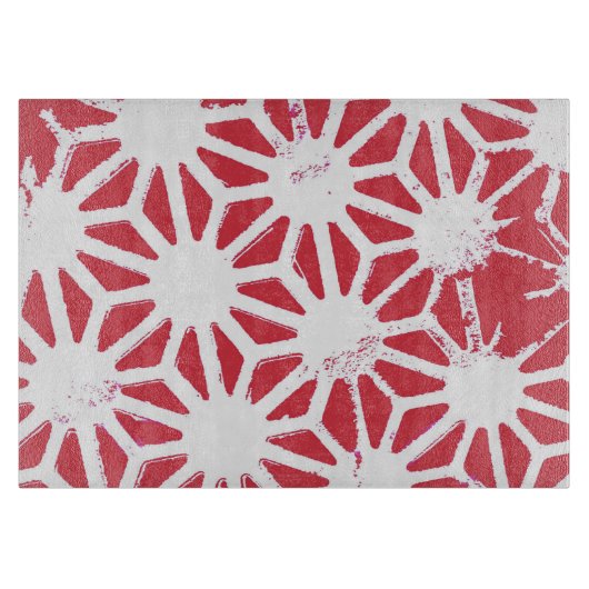 Planche À Découper Motif géométrique rouge (Devant)