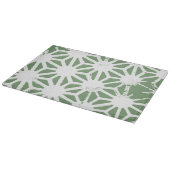 Planche À Découper Motif géométrique vert et blanc olive (Coin)
