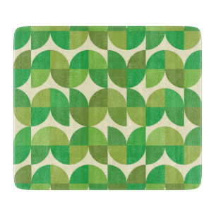 Planche À Découper Motif géométrique vert moderne du milieu du siècle