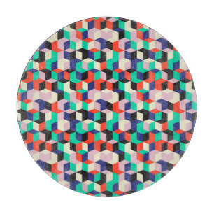 Planche À Découper motif géométrique vintage, en forme de losange.