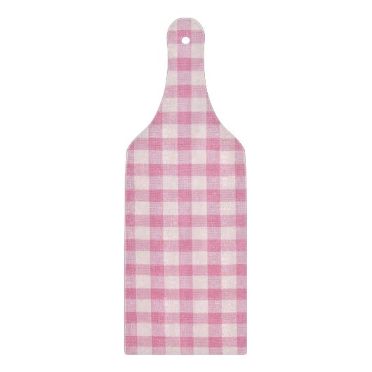 Planche À Découper Motif Gingham Rose Bébé (Devant)