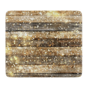 Planche À Découper Motif Gold Sparkle Wood