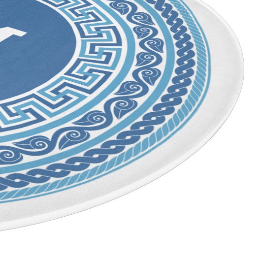 Planche À Découper Motif grec Monogramme personnalisé (Coin)