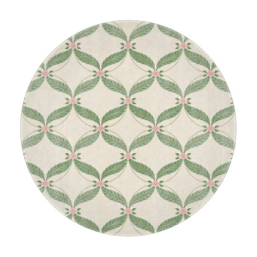 Planche À Découper Motif Grille Fleurs Feuilles simples (Devant)