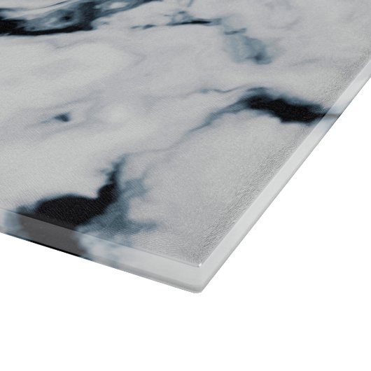 Planche À Découper motif gris blanc bleu marbre pur personnalisé (Coin)