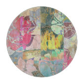 Planche À Découper Motif grunge floral d'art (Devant)