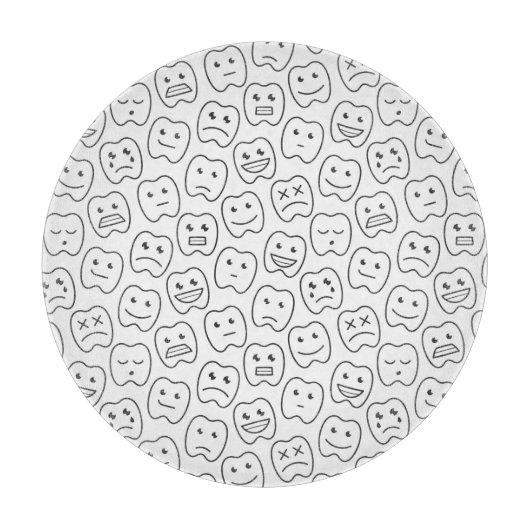 Planche À Découper Motif heureux de dents (Devant)
