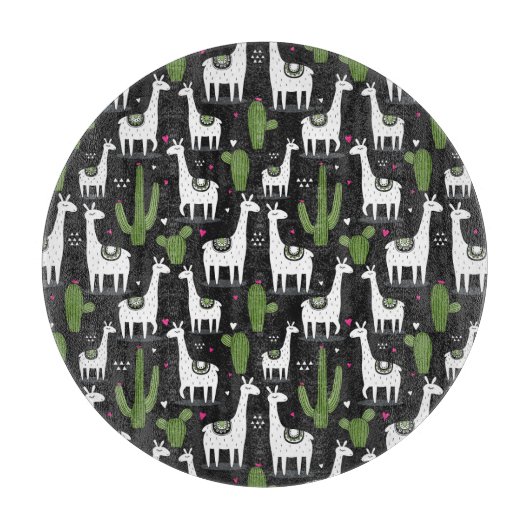 Planche À Découper Motif heureux de lama (Devant)