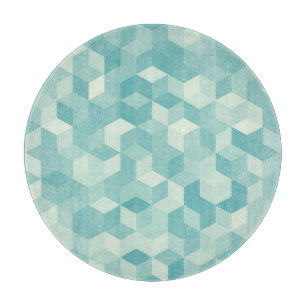 Planche À Découper Motif Hexagonal bleu sans fil
