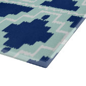 Planche À Découper Motif Ikat Aztec - Indigo et bleu clair (Coin)