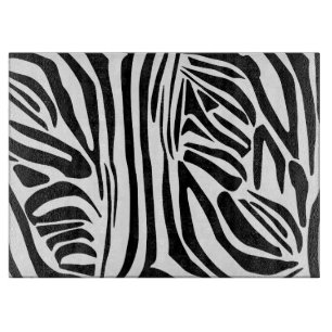 Planche À Découper Motif Imprimé Zèbre Noir et Blanc Audacieux