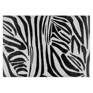 Planche À Découper Motif Imprimé Zèbre Noir et Blanc Audacieux