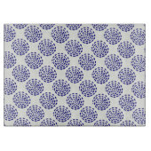 Planche À Découper Motif indigo bleu foncé rayé sur blanc (Devant)