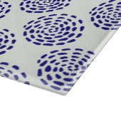 Planche À Découper Motif indigo bleu foncé rayé sur blanc (Coin)