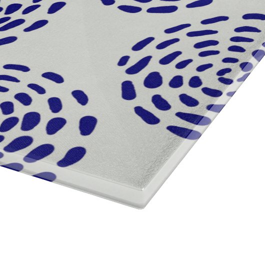 Planche À Découper Motif indigo bleu foncé rayé sur blanc (Coin)