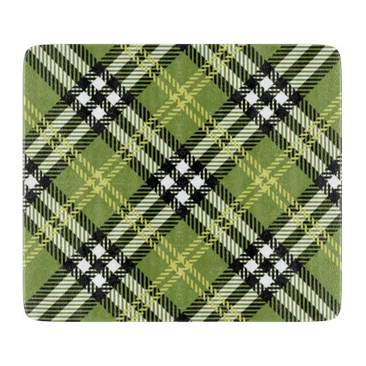 Planche À Découper Motif irlandais vert de plaid (Devant)