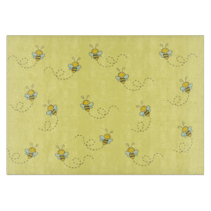 Planche À Découper Motif jaune d'abeille occupée 