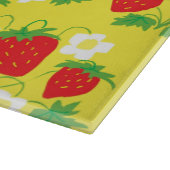 Planche À Découper Motif jaune de fraise et de fleur (Coin)
